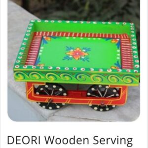 DEORI WOODEN SERVING CART