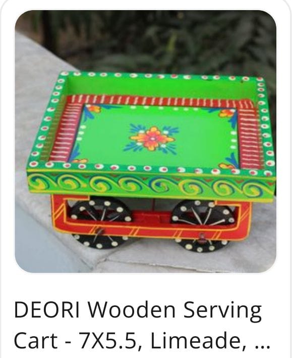 DEORI WOODEN SERVING CART