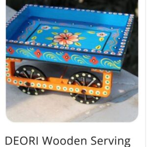 DEORI WOODEN SERVING CART