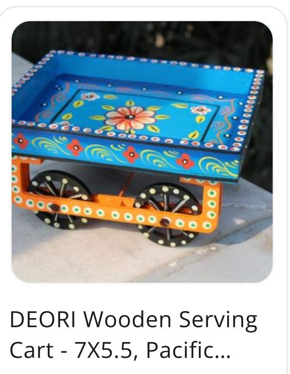 DEORI WOODEN SERVING CART