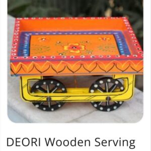 DEORI WOODEN SERVING CART