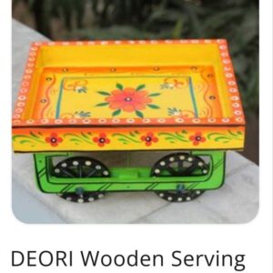 DEORI WOODEN SERVING CART