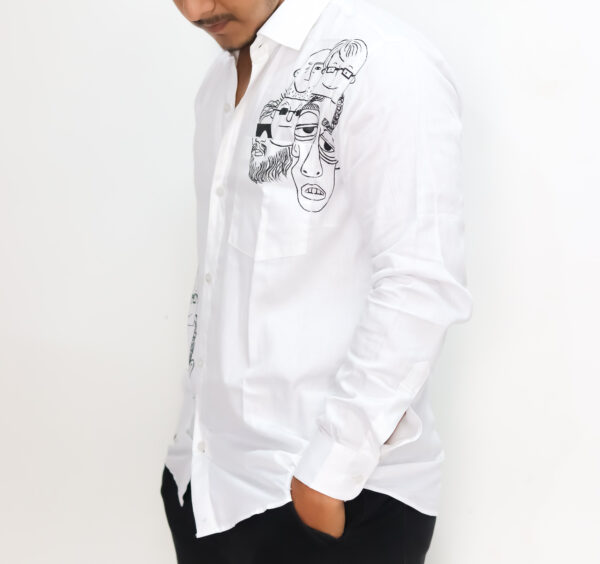 The Ugly Face White Full Sleeves Cotton Shirt