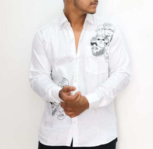 The Ugly Face White Full Sleeves Cotton Shirt